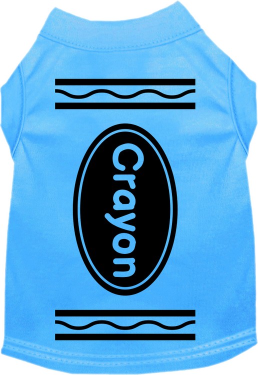 Crayon Costume Screen Print Dog Shirt Bermuda Blue Size XS